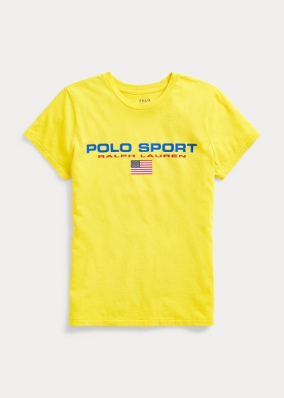 Playeras Polo Ralph Lauren Mujer Amarillos - Polo Sport Crewneck - OXENC4107